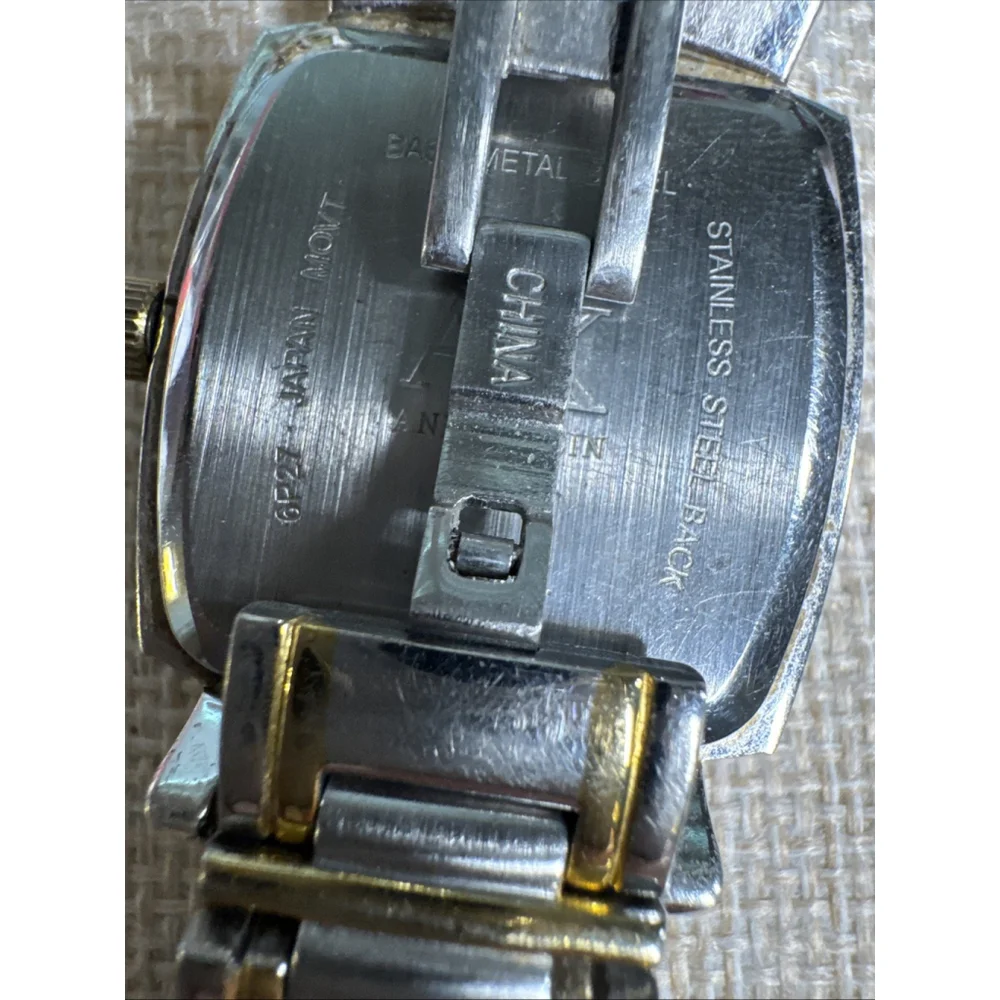 Anne Klein Diamond 6P27 10/8733 Watch Silver Gold Plated Womens Quartz Analog